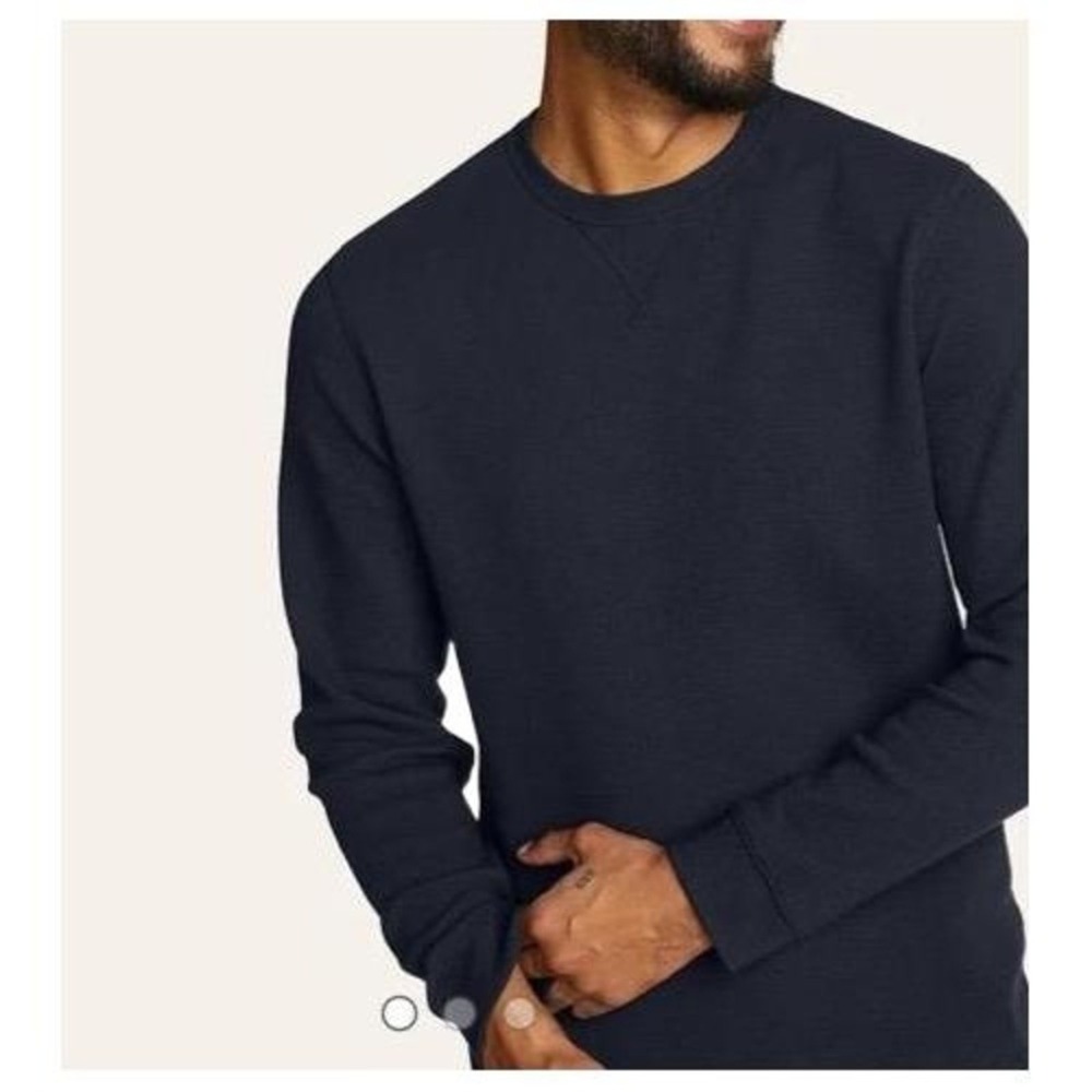 Eddie Bauer Navy Blue Long Sleeve Solid Color Crewneck Sweatshirt Mens XL